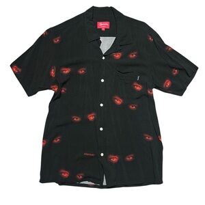 Supreme SS19 Supreme Eyes Cherry Black Red Eyes Sex 2019 Rayon Shirt Size Medium